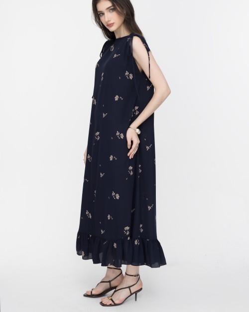 SIXDO Sleeveless V-Neck Floral Flared Dress